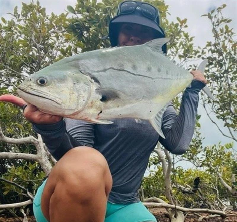 Lou has been catching a variety of fish from the Booral foreshores, including flatties and this 94cm queenie photo copyright Fisho's Tackle World Hervey Bay taken at  and featuring the Fishing boat class