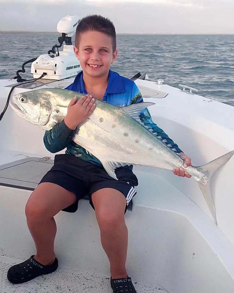 Kingy Ridgeway had a ball battling this sporty queenfish - photo © Fisho's Tackle World Hervey Bay 