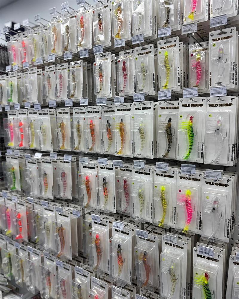 Wilson Fishing's exciting new range of pre-rigged Live Shrimp is huge. Oversized options for barra and reef fishos plus all the faves in the usual sizes - photo © Fisho's Tackle World Hervey Bay