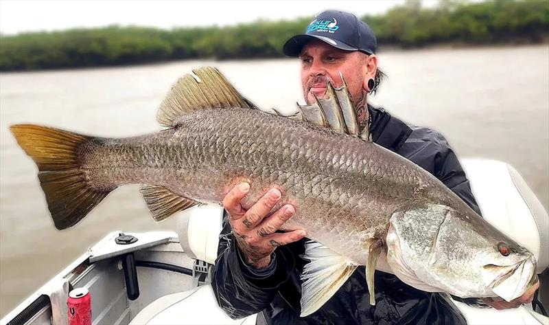 Josh picked up this fine barra from a local river. Exciting times ahead for barra fishos, particularly those tuned into the flats fishery - photo © Fisho's Tackle World Hervey Bay