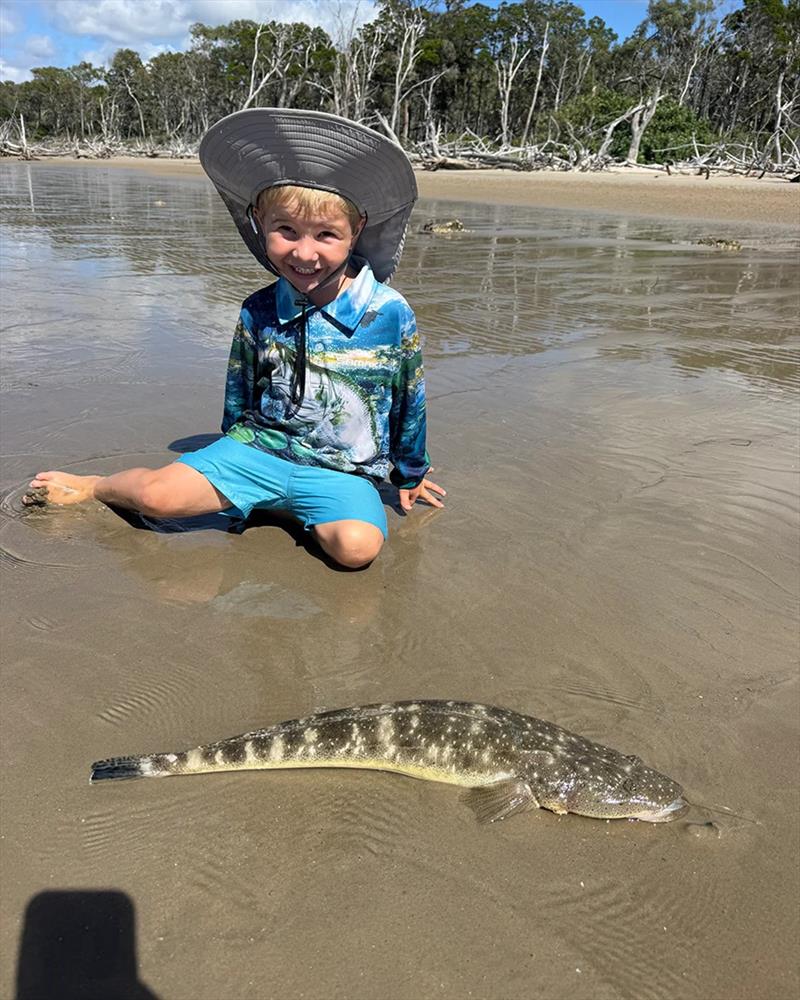 The Koeppen kids enjoy the outdoor life that comes with living on the Burrum. Catching big flatties adds to the fun - photo © Fisho's Tackle World Hervey Bay