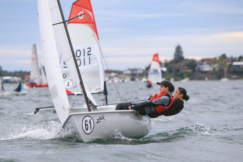 Race 4 action - 2023 Zhik Combined High Schools Championships Day 2 photo copyright Redhotshotz - Chris Munro taken at Belmont 16ft Sailing Club and featuring the Flying 11 class