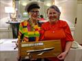 © DBSC Margaret Casey with the Frank Burns Trophy for Best Crew Overall in the Thursday Series - Dun Laoghaire Flying Fifteen fleet prize-giving 2022 © DBSC