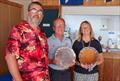 Overall winners of the Handicap 1 fleet, Scott Train and Anne Stewart with Commodore Scott McColm - Kippford Week at Solway © Nicola McColm