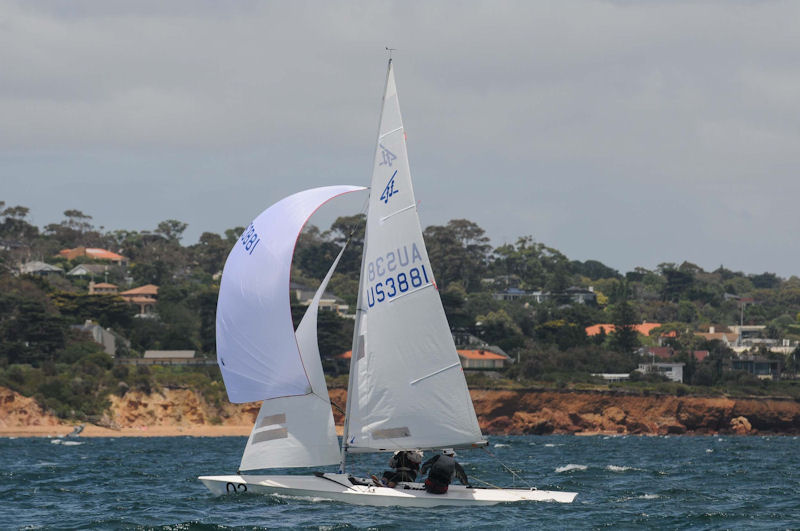 Hawkins and Jones during the Australian Flying Fifteen Championships photo copyright Joel Strickland, Ted's Camera Stores Australia taken at Davey's Bay Yacht Club and featuring the Flying Fifteen class