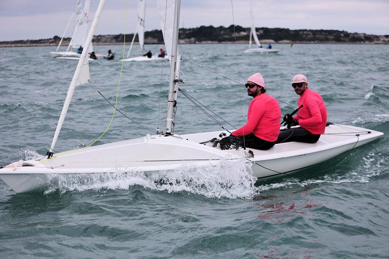 AUS 3586 before the start of Race 8 on day 4 of the 2025 Flying Fifteen Worlds at the WPNSA - photo © Mark Jardine
