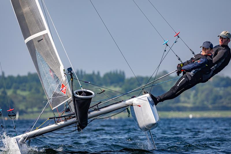 Paul and Arthur Warren sailed superbly in their Falcon F16 during the Rutland Cat Open 2024 - photo © Gordon Upton / www.guppypix.com