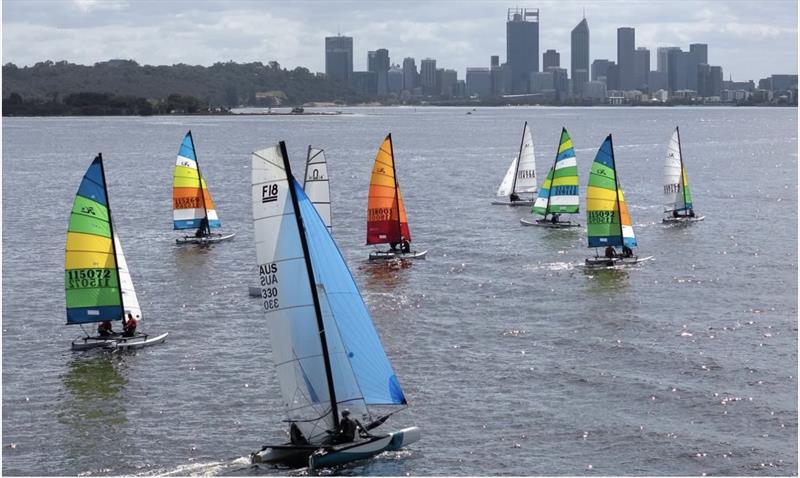 Cat Classic Regatta in Perth photo copyright SailsOnSwan taken at Nedlands Yacht Club and featuring the Formula 18 class
