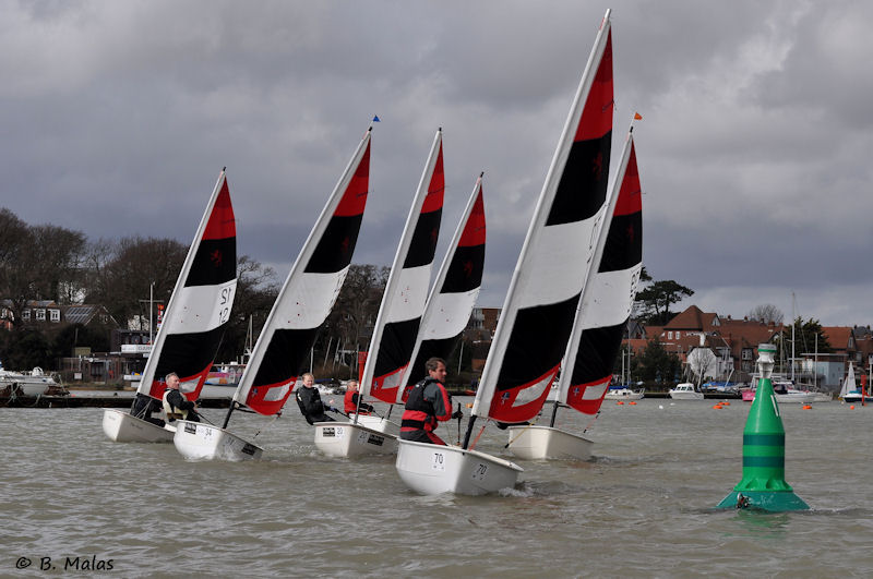 Foxers during the 2013 Hamble Warming Pan regatta photo copyright Bertrand Malas taken at Hamble River Sailing Club and featuring the Foxer class