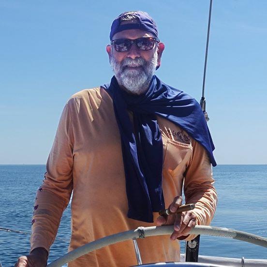 Guy deBoer at the helm ahead of the Golden Globe Race 2022 photo copyright Images courtesy of Guy deBoer Collection taken at Key West Community Sailing Center and featuring the Golden Globe Race class