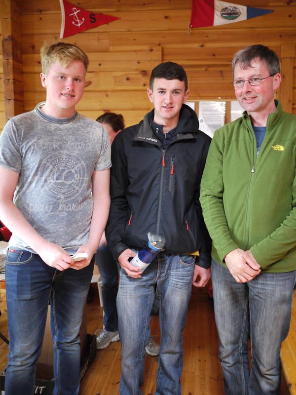 Bronze Fleet Winners Adrian Lee and Edward Coyne at the GP14 Hot Toddy Championship at Mullingar photo copyright Laura McFarland taken at Mullingar Sailing Club and featuring the GP14 class