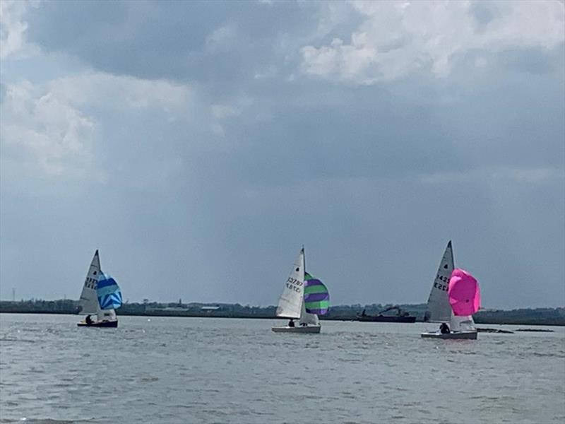 Winners Maurice Cleal and Hannah Rose lead the fleet during the GP14 Southern Travellers event at Maylandsea Bay photo copyright Maylandsea Bay SC taken at Maylandsea Bay Sailing Club and featuring the GP14 class