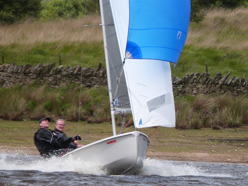 Gary and Dale flying the kite during the Bolton GP14 Open - photo © John Moulton