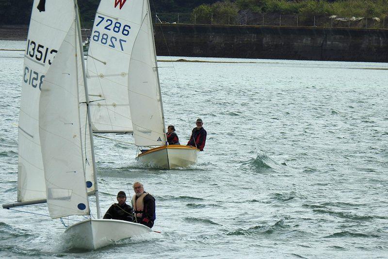 Winner of day 2, GP14 Tim Scott-Wilson ahead of Wayfarer, Mark Finch in 3rd - Menai Strait Regattas photo copyright Ian Bradley taken at Royal Anglesey Yacht Club and featuring the GP14 class