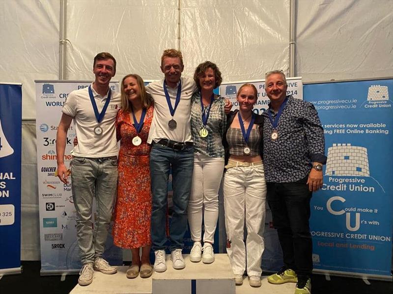 Mixed Podium in the Progressive Credit Union GP14 Worlds 2022 photo copyright SSC taken at Skerries Sailing Club and featuring the GP14 class