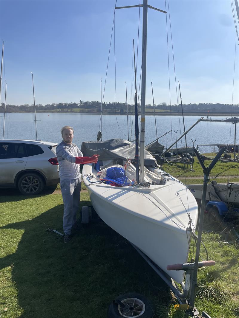 Max Odell preparing his GP14 for the event at Northampton Sailing Club photo copyright Isaac Marsh taken at Northampton Sailing Club and featuring the GP14 class