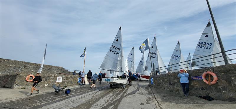 Launching during the 2025 Doyle Sails GP14 Championship of Ireland at Rush Sailing Club photo copyright Lauren O'Hare, Aisling Kelly & Andy Johnston taken at Rush Sailing Club and featuring the GP14 class