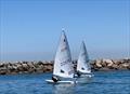 Bermudan sailor Adrianna Penruddocke and German sailor Julia Buesselberg at Long Beach © GP Watercraft
