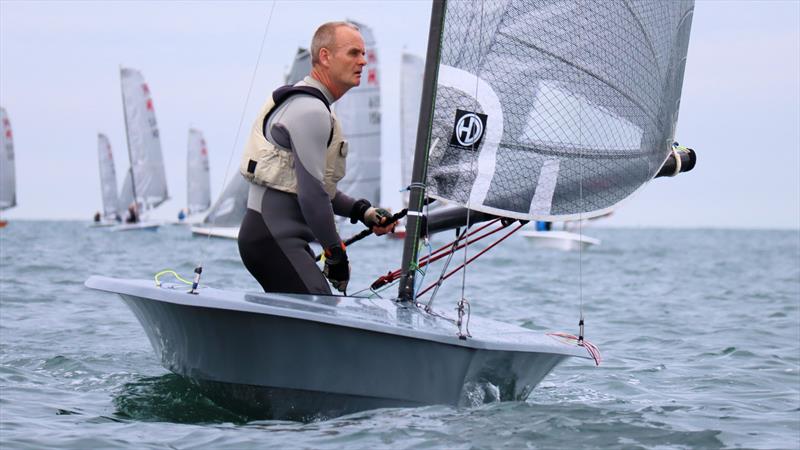 A study in concentration - Steve Hendon on day 2 of the Hadron H2 Nationals at Brixham photo copyright Keith Callaghan taken at Brixham Yacht Club and featuring the Hadron H2 class