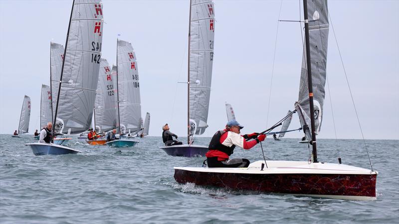 Dave Barker prepares to round the gybe mark on day 2 of the Hadron H2 Nationals at Brixham - photo © Keith Callaghan