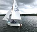 Matt Pickett sailing single-handed during the Bewl Sailing Association Heron Open © Colin Nutt