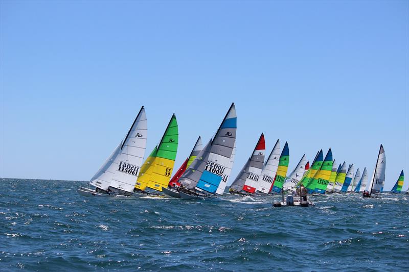 Colourful and spectacular racing - Hobie 16 WA State Championship photo copyright Kathy Miles taken at  and featuring the Hobie 16 class