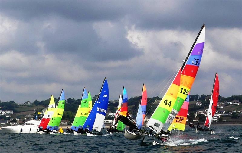 Carey Olsen Jersey Regatta Hobie start - Simon Morgan and Bryony Bennett-Lloyd photo copyright Bill Harris taken at Royal Channel Islands Yacht Club and featuring the Hobie 16 class