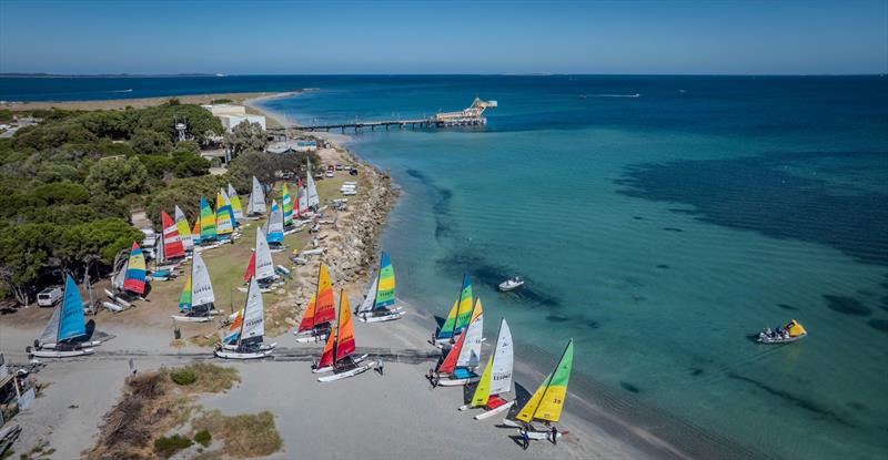 Fleet on beach - 49th WA Hobie 16 State Championships - photo © Prodrone Worx