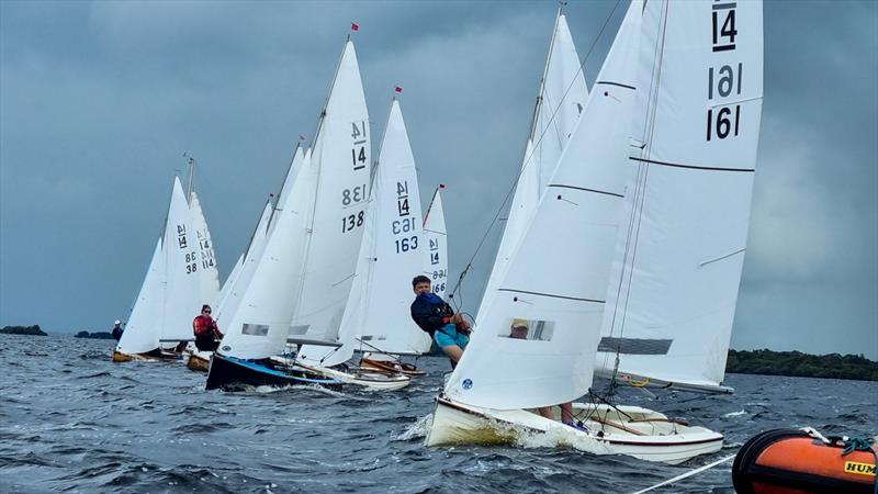 Race start during the 2023 IDRA 14 Championship at Lough Ree photo copyright Rachael Doogue taken at Lough Ree Yacht Club and featuring the IDRA 14 class