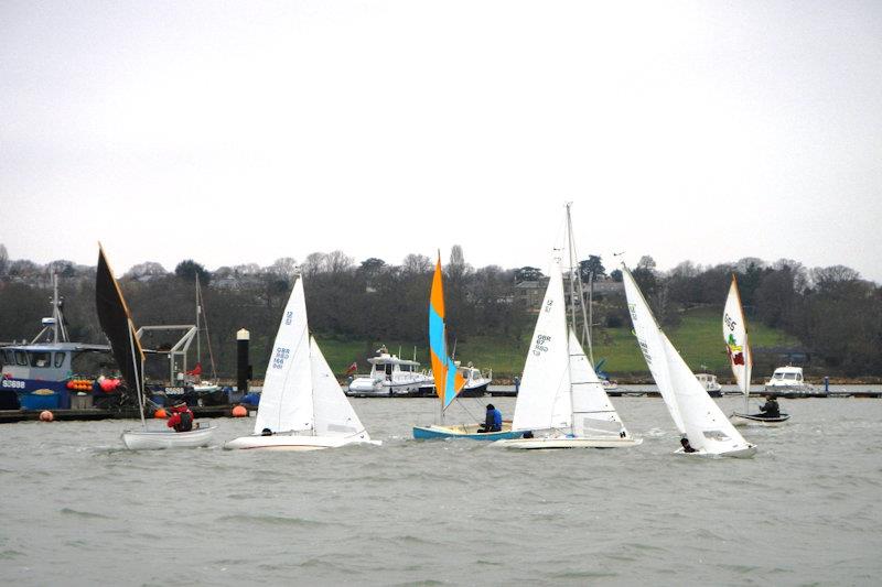 Scows mix with the Bembridge Illusion Valentine Trophy - 16 Feb 2025 photo copyright Mike Samuelson taken at Bembridge Sailing Club and featuring the Illusion class