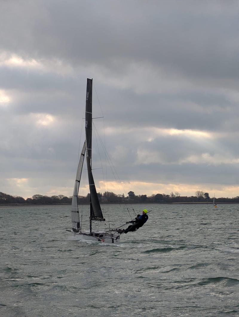 International 14 Perry Pot Round 4 photo copyright Roger Ewart-Smith taken at Itchenor Sailing Club and featuring the International 14 class