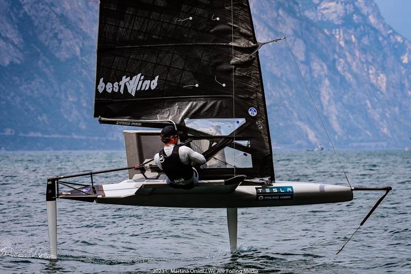 Local talent Simone Salvà from Fraglia Vela Malcesine at 10th Anniversary Foiling Week - photo © Martina Orsini / We Are Foiling Media