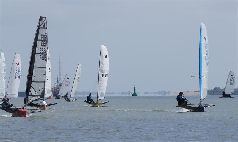 Early on in the fourth race there was enough steady breeze to make for some interesting if not exciting sailing - Moth Lowrider Nationals at Stone day 2 photo copyright Dougal Henshall taken at Stone Sailing Club and featuring the International Moth class