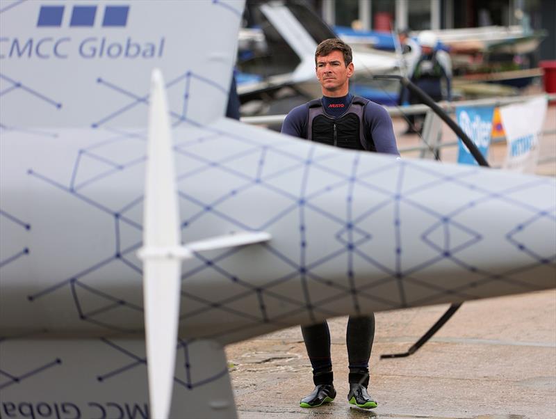 Dylan Fletcher launching on Wetsuit Outlet International Moth UK Championship Day 4 photo copyright Mark Jardine taken at Royal Torbay Yacht Club and featuring the International Moth class
