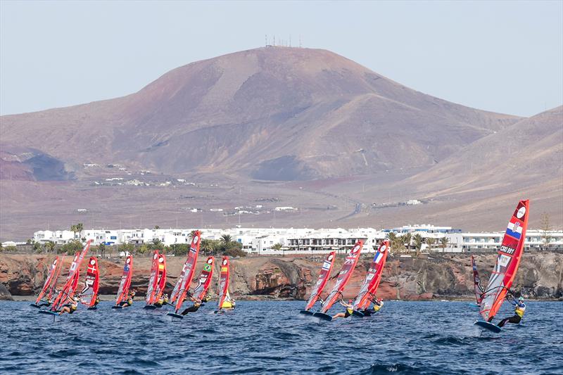 iQFOiL Wome on day 2 of the iQFOiL World Championships in Lanzarote photo copyright Sailing Energy / Marina Rubicón taken at  and featuring the iQFoil class
