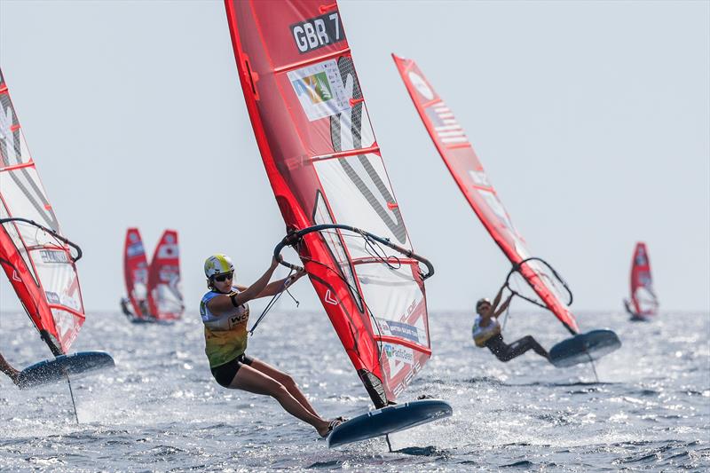 Emma Wilson on day 2 of the iQFOiL World Championships in Lanzarote photo copyright Sailing Energy / Marina Rubicón taken at  and featuring the iQFoil class