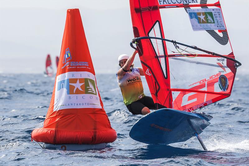 Nicolo Renna on day 4 of the iQFOiL World Championships in Lanzarote photo copyright Sailing Energy / Marina Rubicón taken at  and featuring the iQFoil class