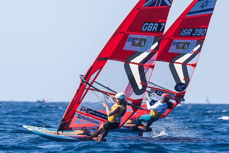 Emma Wilson (GBR) and Sharon Kantor (ISR) - 2024 iQFOiL World Championships photo copyright Sailing Energy / Marina Rubicón taken at  and featuring the iQFoil class