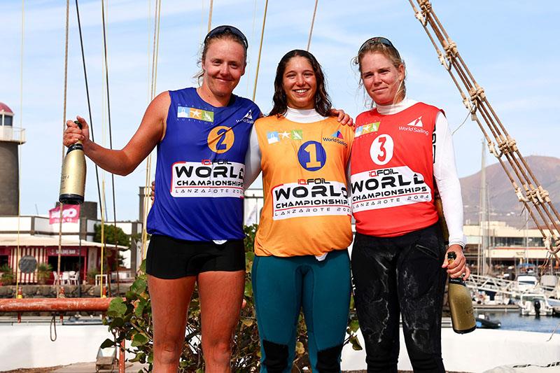 Emma Wilson, Sharon Kantor and Katy Spychakov - 2024 iQFOiL World Championships photo copyright Sailing Energy / Marina Rubicón taken at  and featuring the iQFoil class