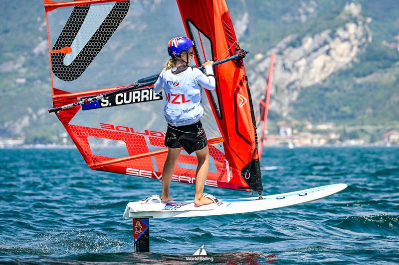 Sophie Currie - NZL - Windsurfer - iQFoil - 2024 Youth World Sailing Championships - Lake Garda - Italy - July 2024 photo copyright Martina Orsini taken at Takapuna Boating Club and featuring the iQFoil class