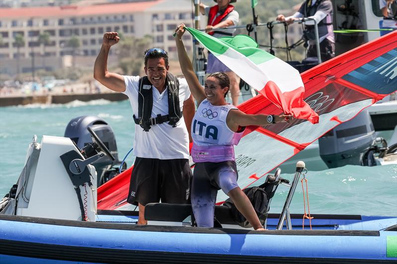 Marta Maggetti (ITA) wins Women's iQFoil gold on August 3 in Marseille at the Paris 2024 Olympic Regatta - photo © World Sailing / Sander van der Borch