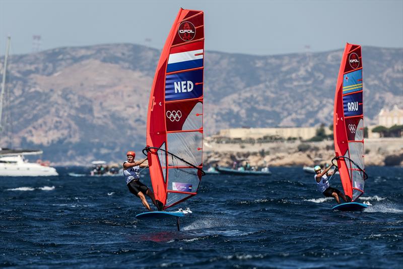 Luuc van Opzeeland - Mens Windsurfing - iQfoil- Day 7 - Marseille - Paris2024 Olympic Regatta - August 3, 2024 photo copyright World Sailing / Sander van der Borch taken at  and featuring the iQFoil class