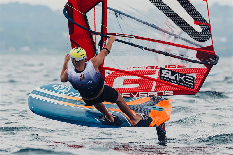 Grae Morris on day 1 of the 2025 iQFOiL World Championships in Aarhus - photo © Sailing Energy / iQFOiL Class