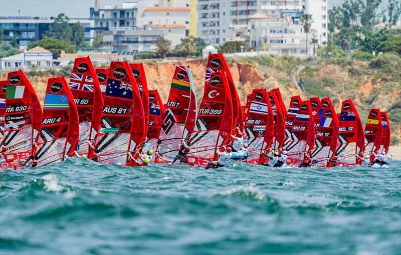 Tight start - iQfoil European Championships - Portimao, Portugal - May 23, 2026 - photo © Sailing Energy