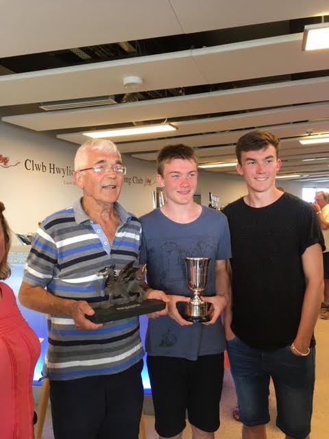 Roger Fitzgerald accepting his Trophy in IRC 4 at the Spinlock IRC Welsh Championships photo copyright M Thompson taken at Plas Heli Welsh National Sailing Academy and featuring the IRC class