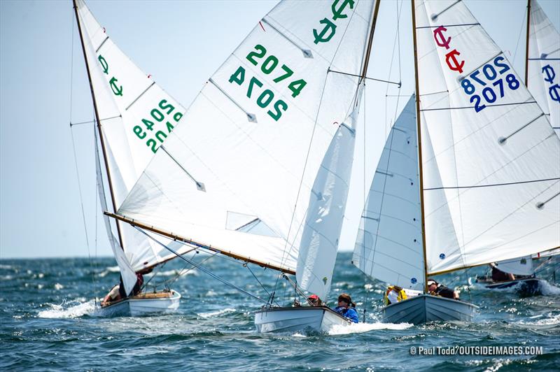 The Solstad sisters battle downwind in the 15-boat Town Class fleet - 2019 Helly Hansen NOOD Regatta Marblehead - photo © Paul Todd / Outside Images / NOOD