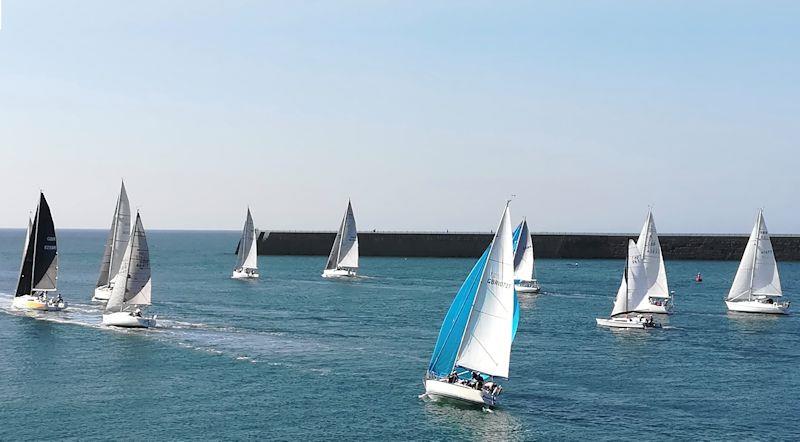 Start of race 6 in the St Helier Yacht Club's Offshore Series photo copyright Darren Stower taken at St Helier Yacht Club and featuring the IRC class