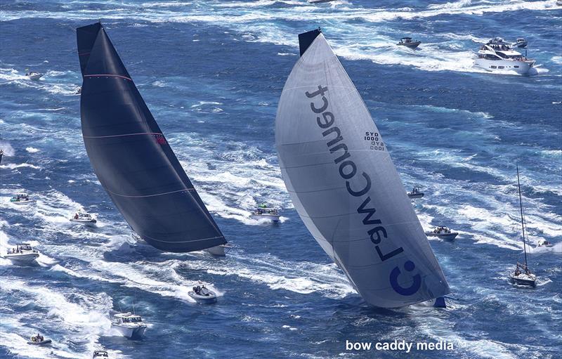 Start of the 2022 Sydney Hobart race - Law Connect and Hamilton Island Wild Oats - photo © Bow Caddy Media