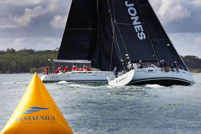 Llama 2 and 51st Project tacking duel during Sail Port Stephens Race 1 - photo © PromOcean Media