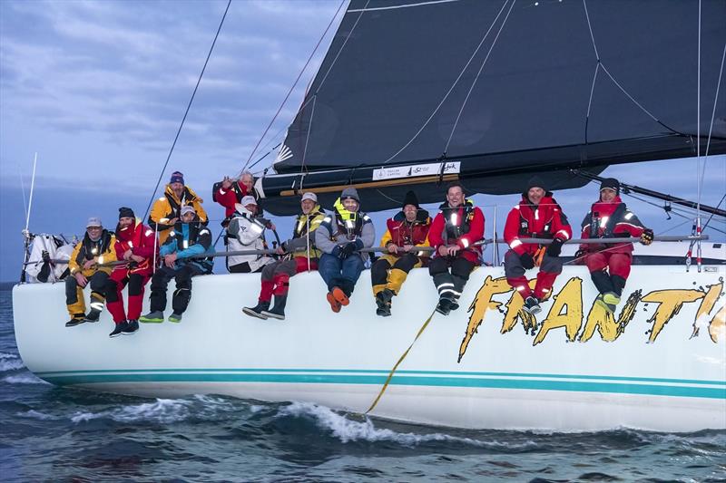 A jubilant Frantic crew after crossing the 2023 finish line in the Sydney to Auckland Ocean Race 2023 - photo © Chris Cameron